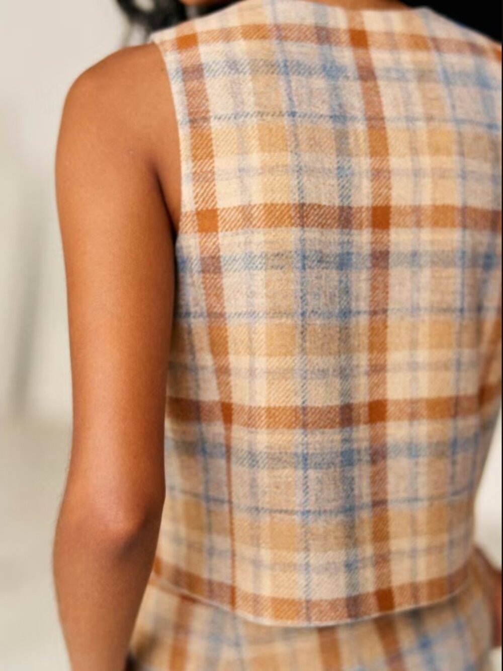 (RESERVED for naturcot) Sezane Drea Jacket - Ochre blue check - US2 / FR34 - Picture 2 of 14